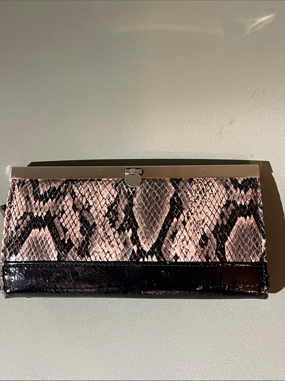 Black patent leather Accordion Wallet - Compact Card Organizer new